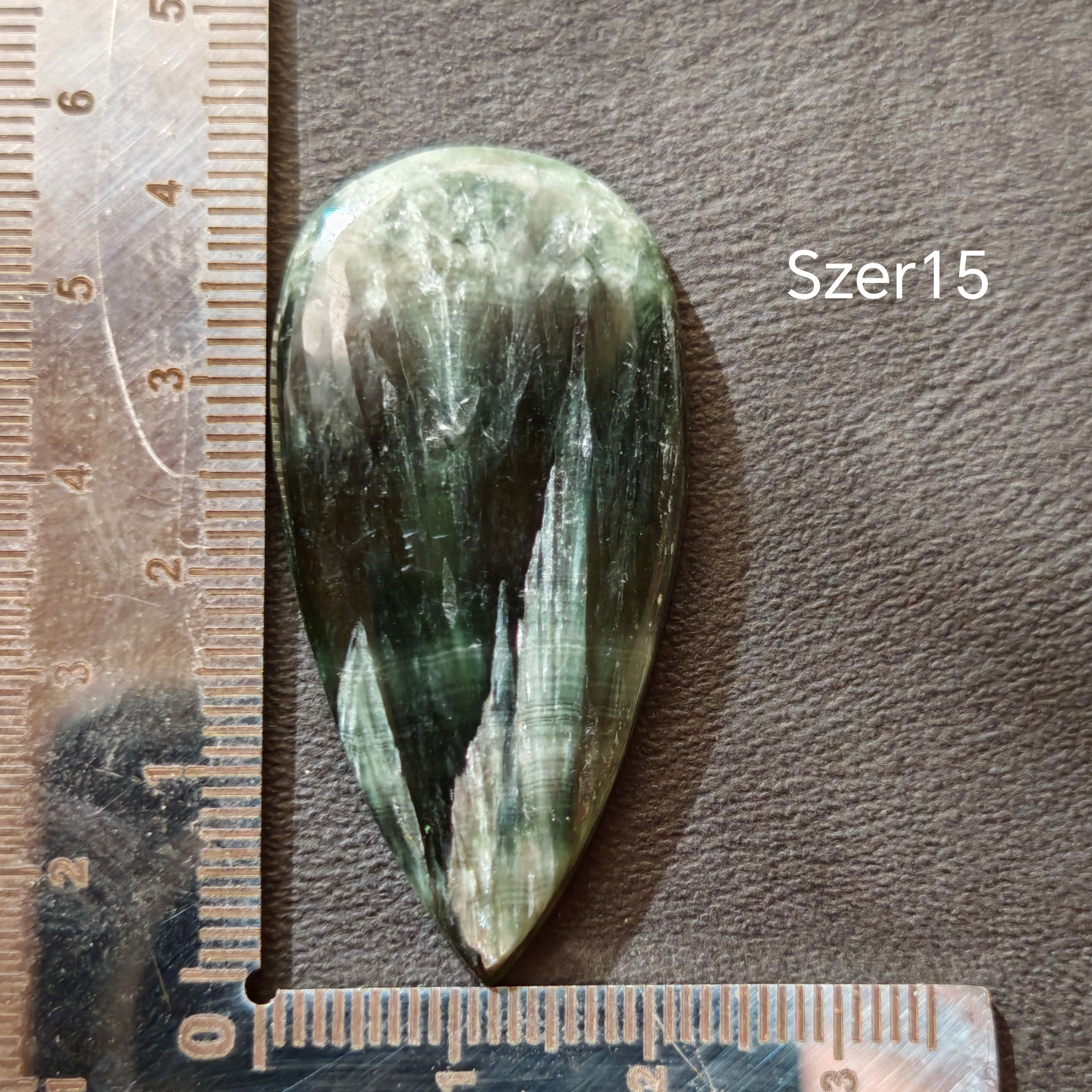 Seraphinite cabochon Szer15 – 7.9g, natural gemstone, YourCrystal
