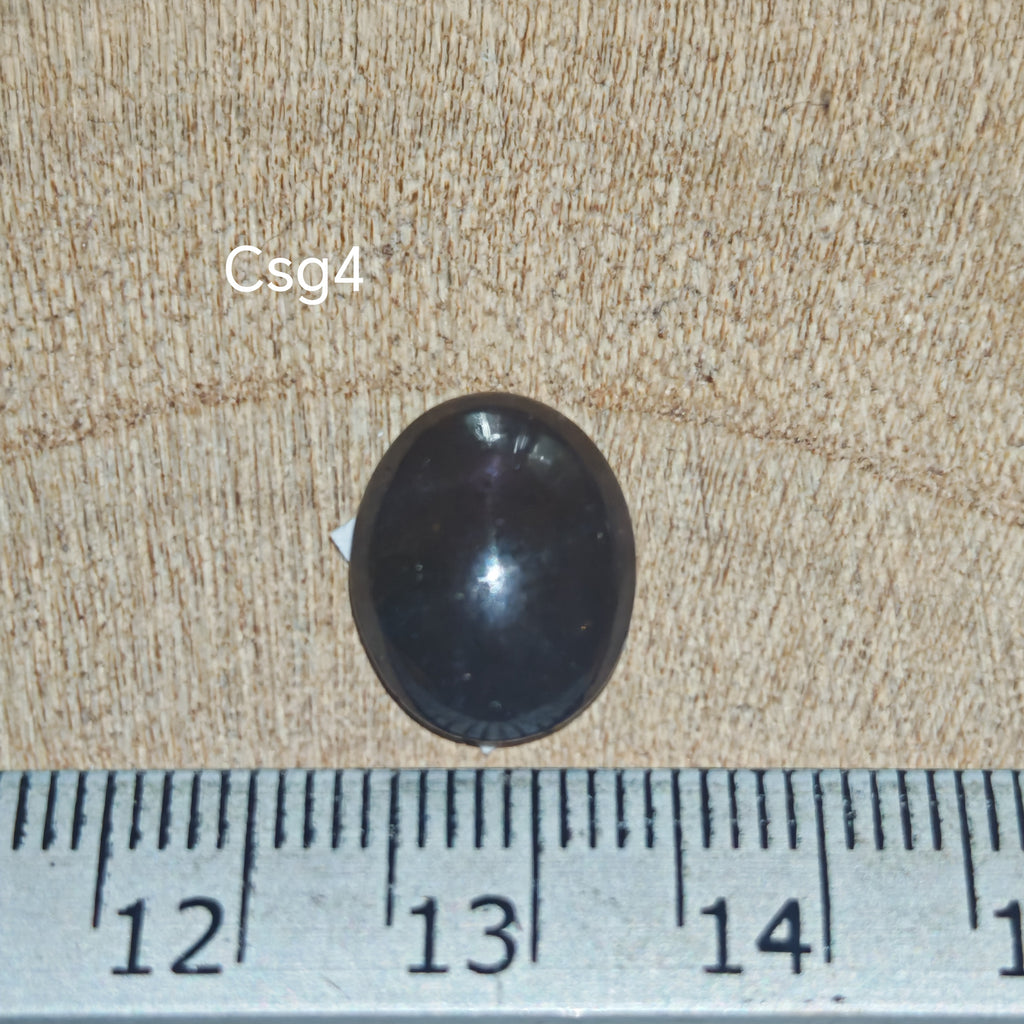 Star Garnet kabochon Csg4 – csillag gránát mérőszalaggal, méret referencia