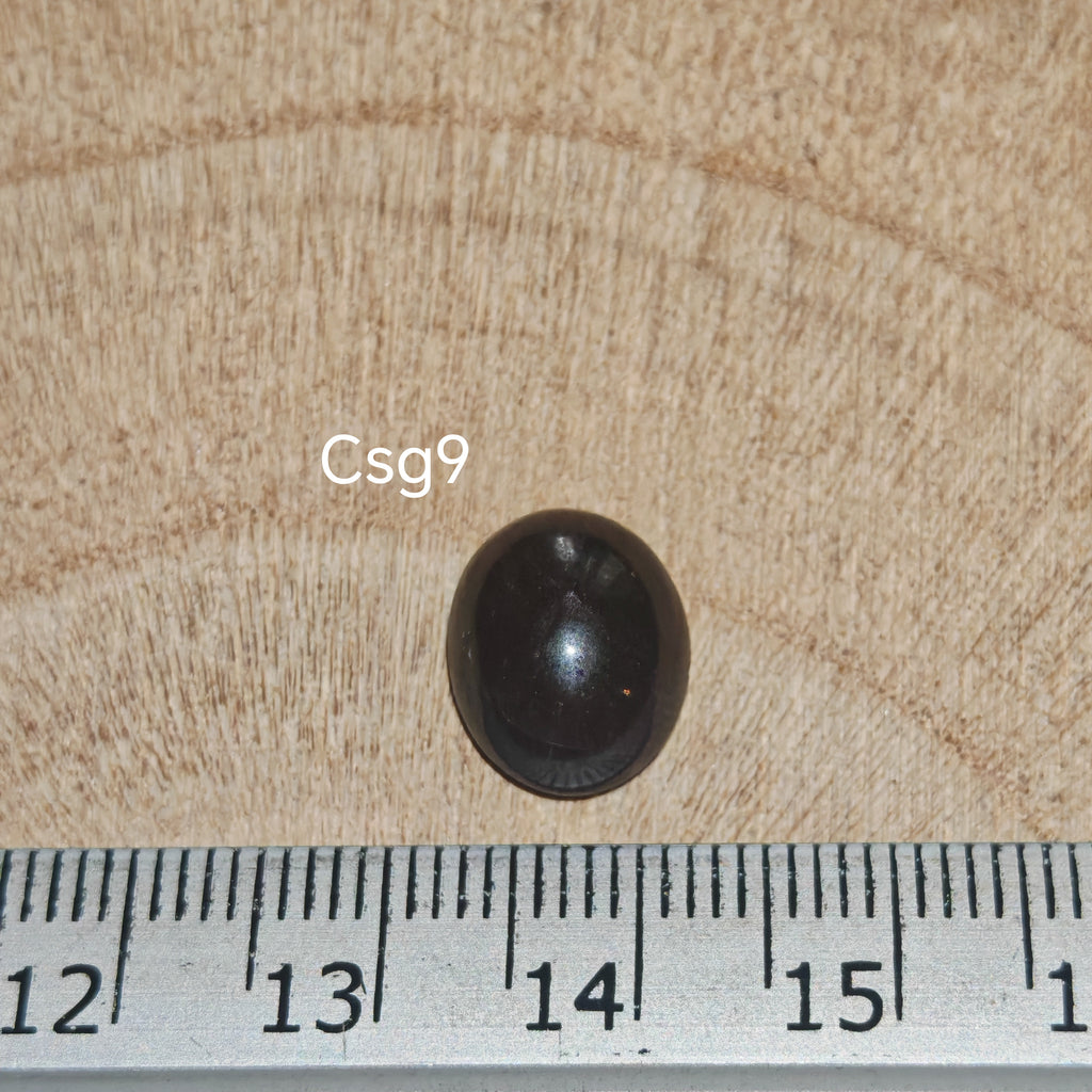 Star Garnet kabochon Csg9 – csillag gránát mérőszalaggal, méret referencia