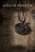 Lotus of Nefertem – kézzel készített merlinit vörösréz drótfonásos medál, ókori egyiptomi mitológia ihlette, Forgotten Myths kollekció