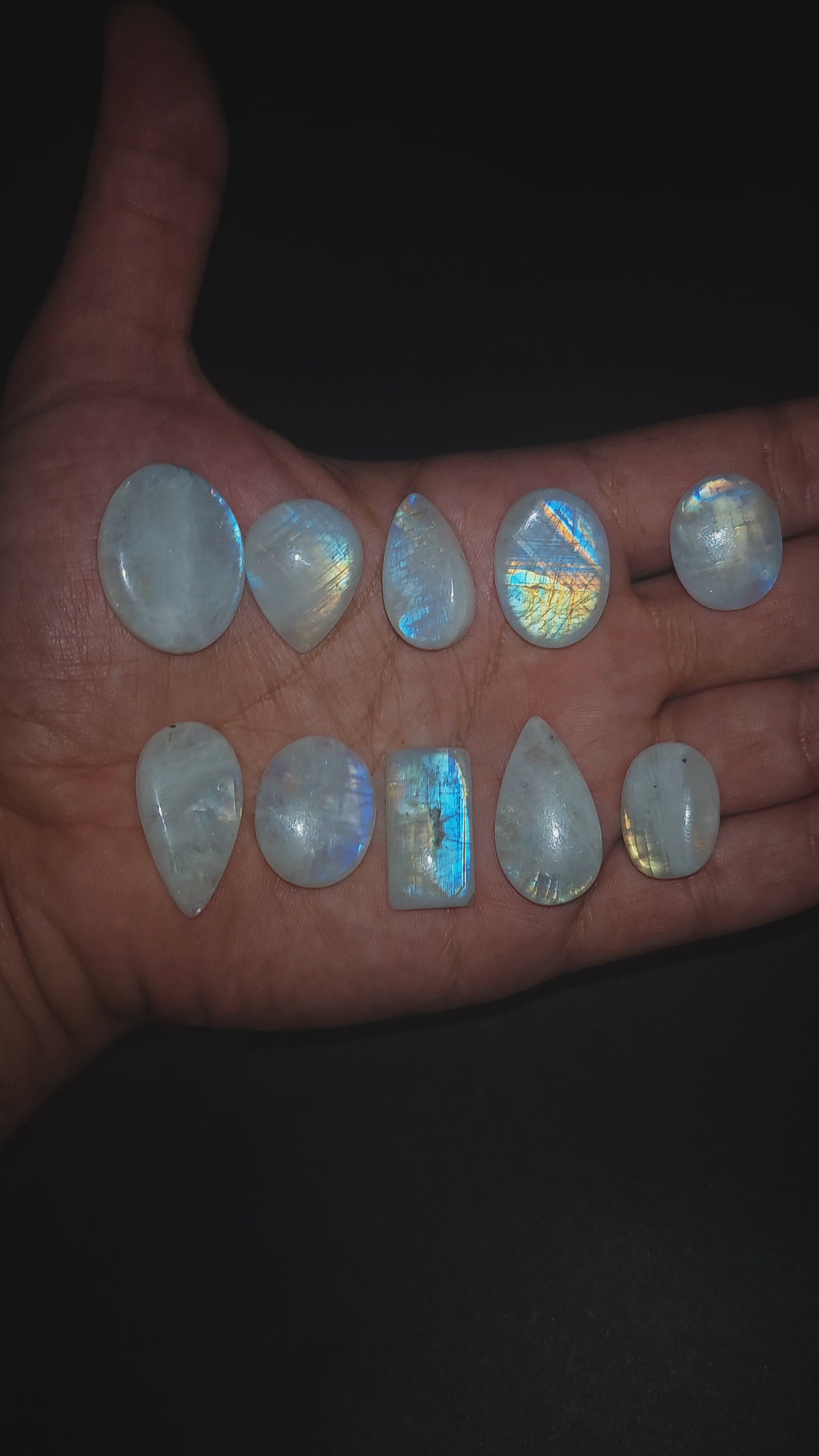 Rainbow Moonstone Cabochons 7500 huf