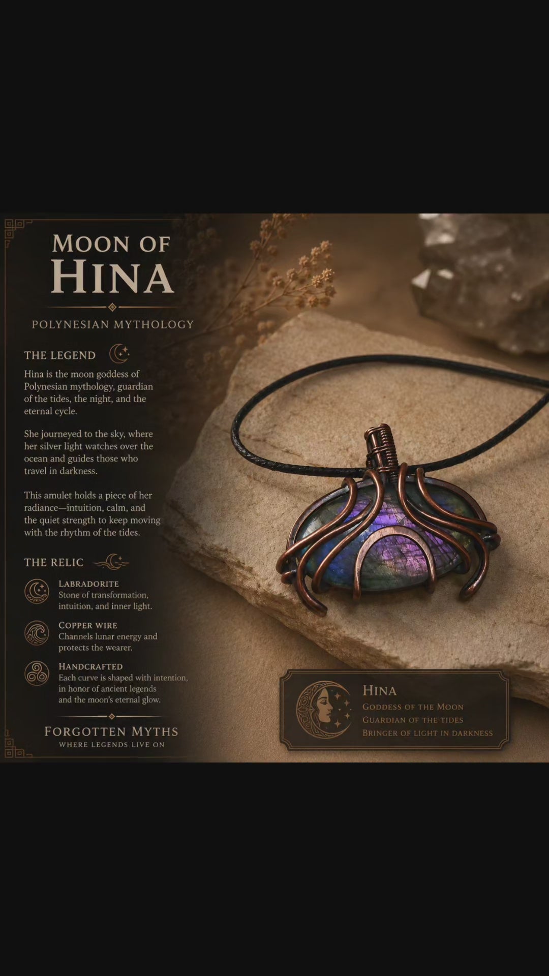 Purple Labradorite Pendant - Moon Of Hina