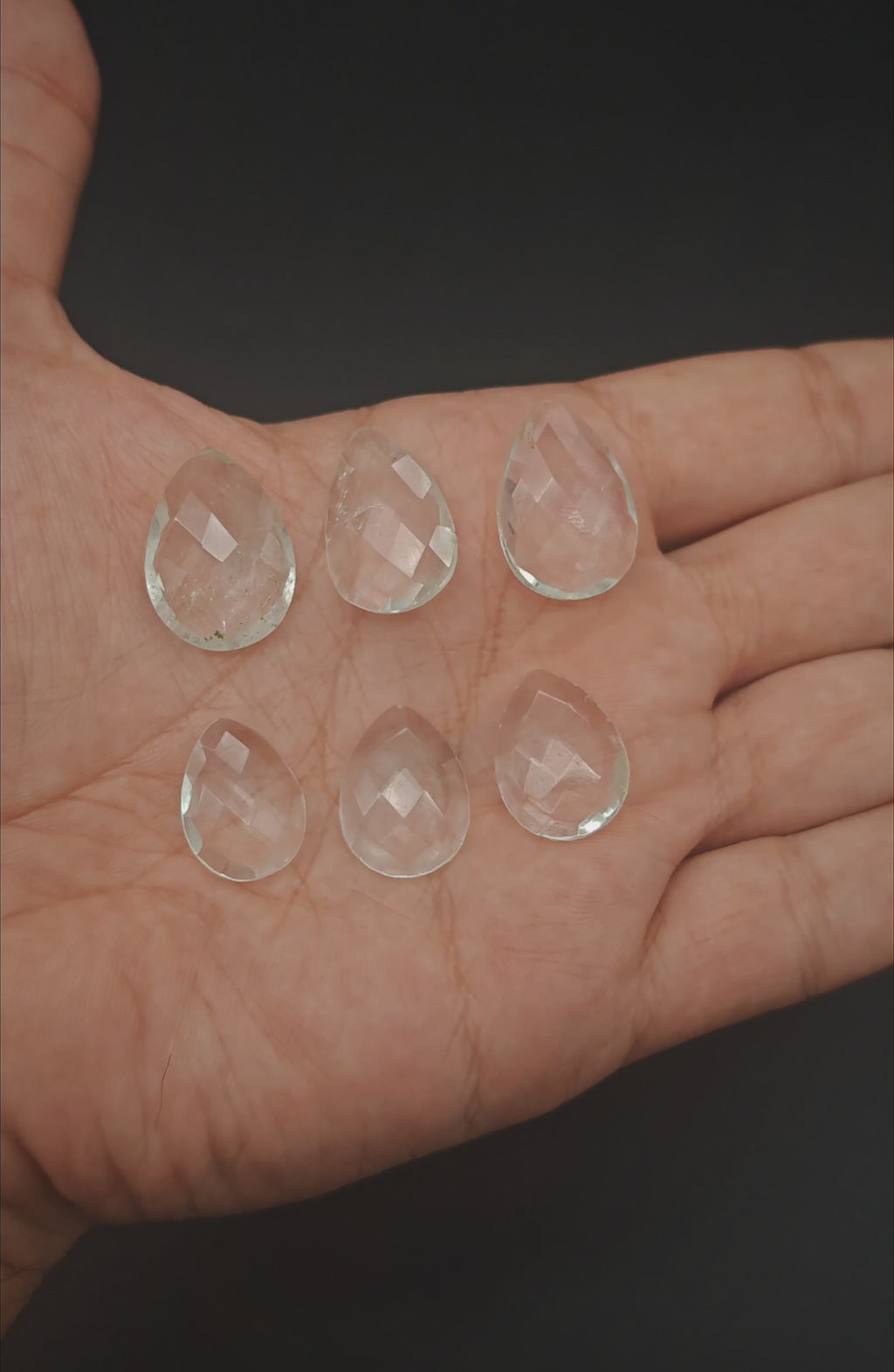 Faceted Clear Quartz Crystal Cabochons