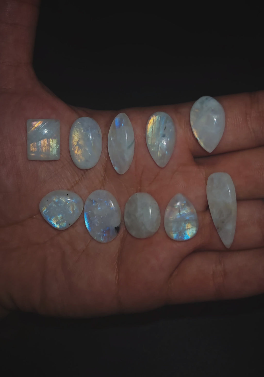 Rainbow Moonstone Cabochons 4800 Huf