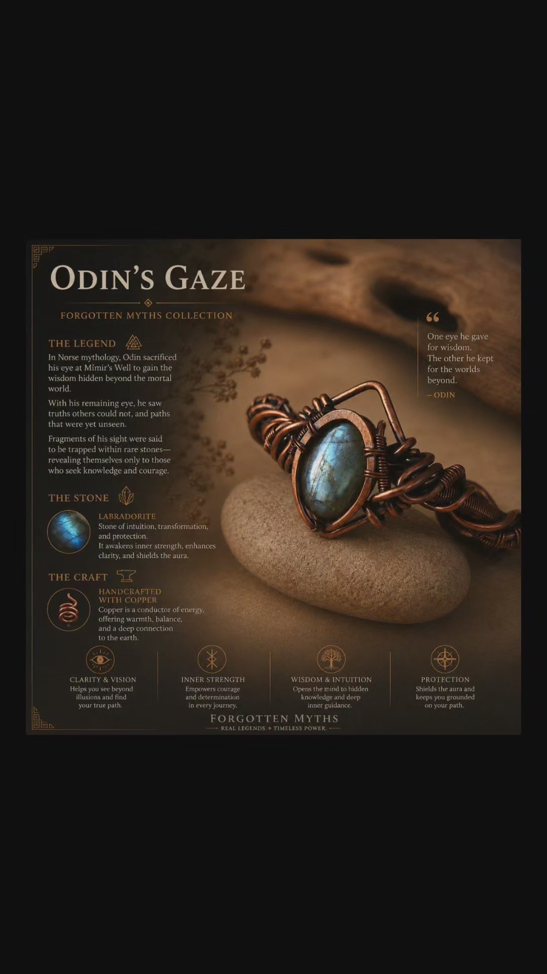 Labradorite Cuff Bracelet - Odin's Gaze