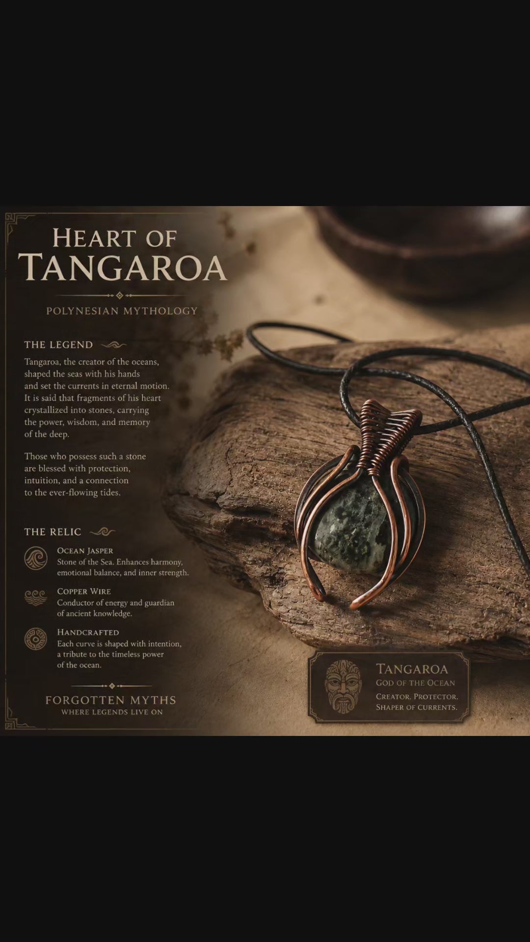 Ocean Jasper Pendant - Heart of Tangaroa